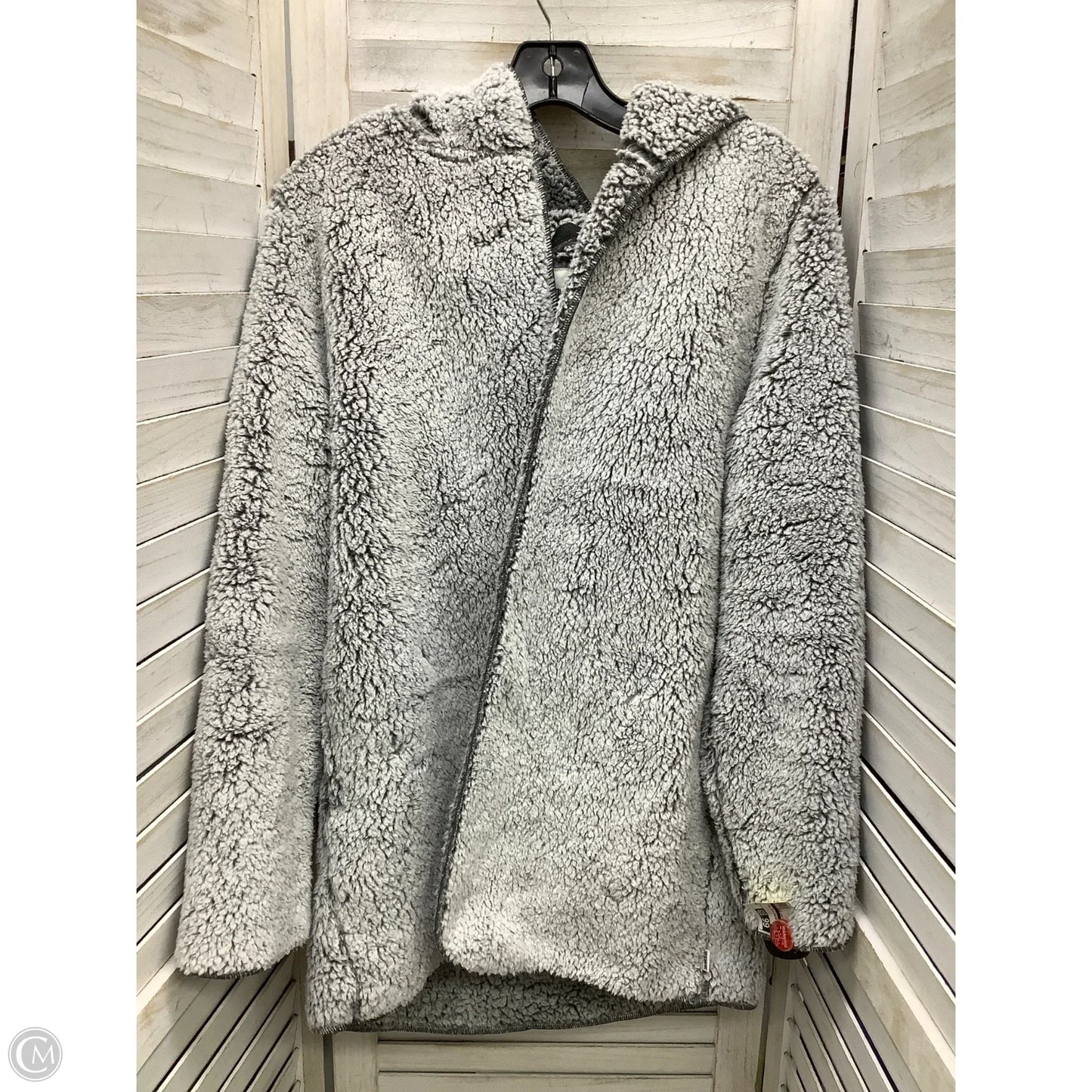 Jacket Faux Fur & Sherpa By Pink In Grey, Size: Xs