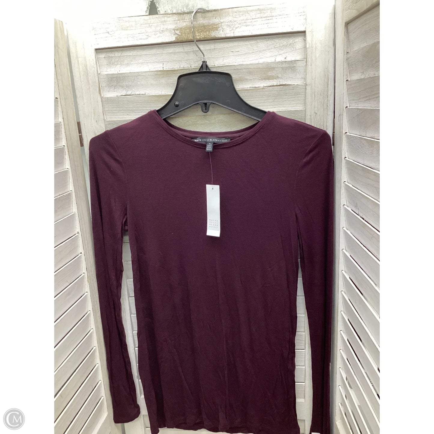 Top Long Sleeve By White House Black Market In Maroon, Size: S