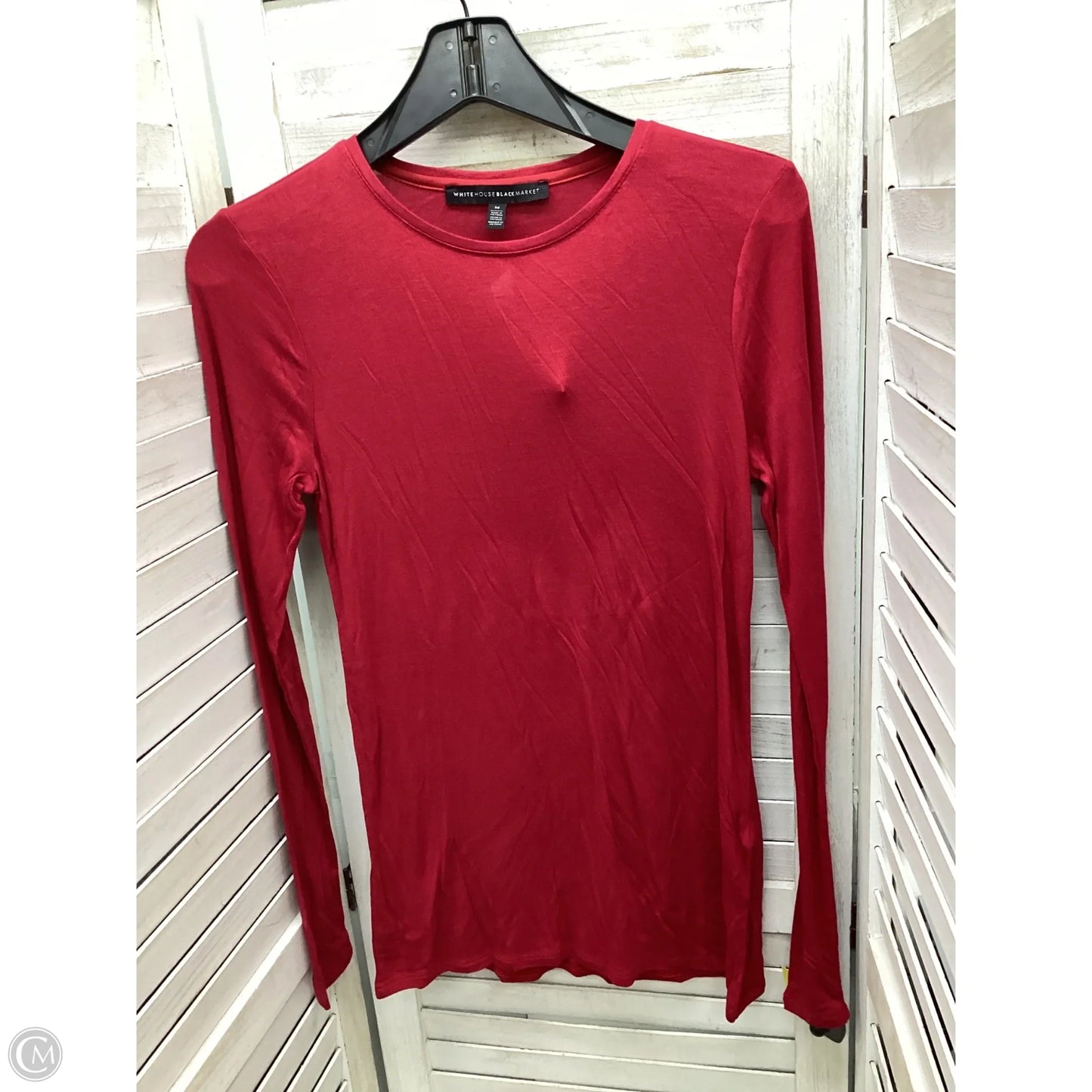 Top Long Sleeve By White House Black Market In Red, Size: M