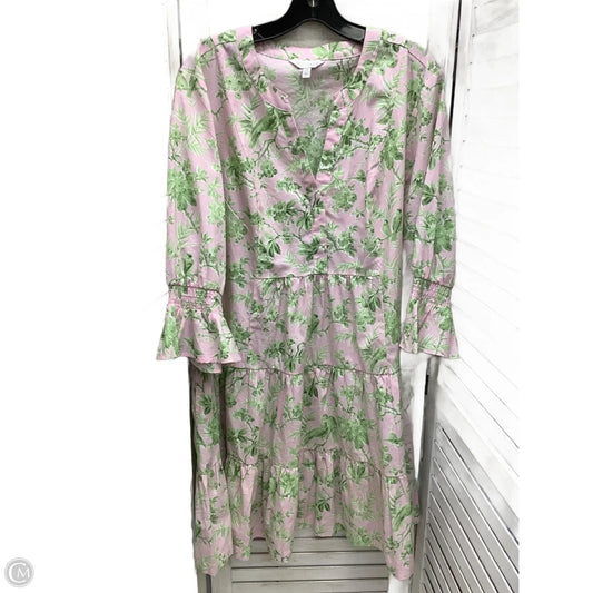 Dress Casual Midi By Crown And Ivy In Floral Print, Size: 2x