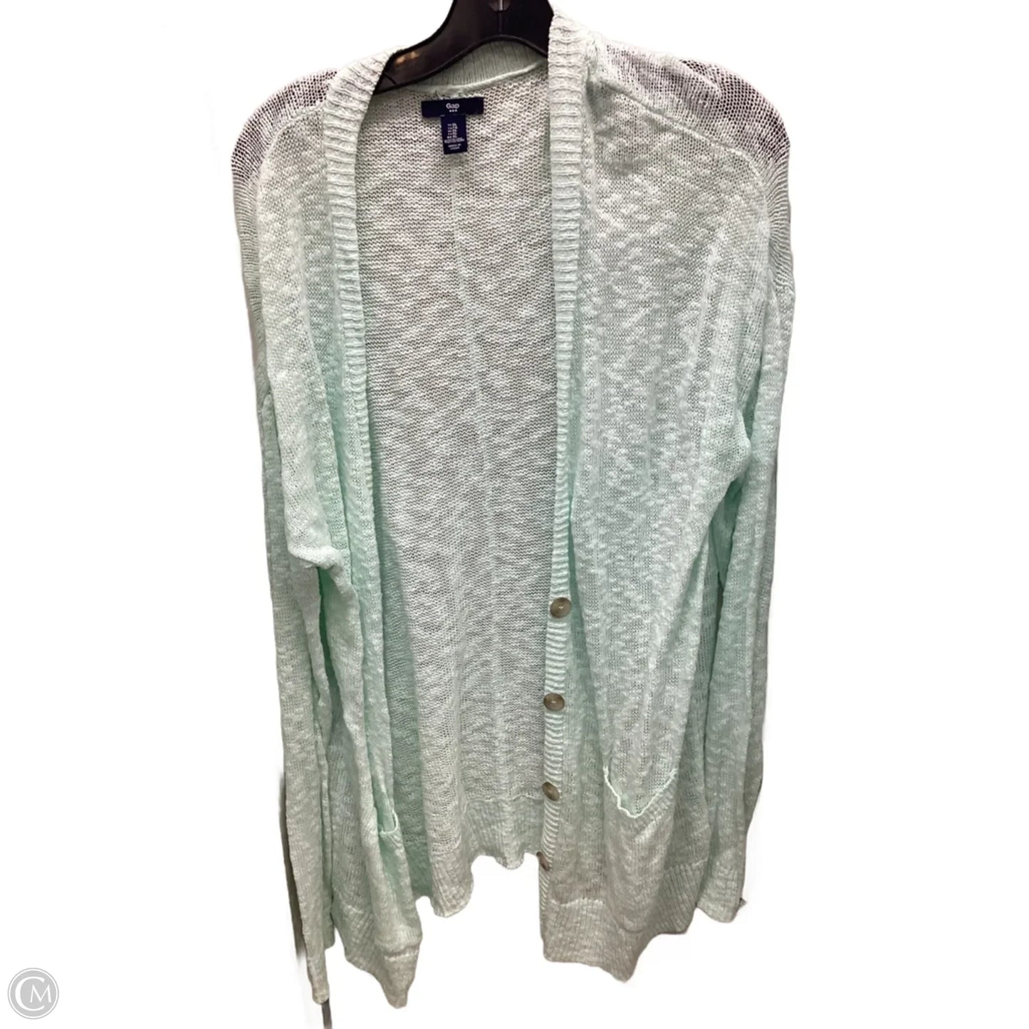 Sweater Cardigan By Gap In Aqua, Size: Xl