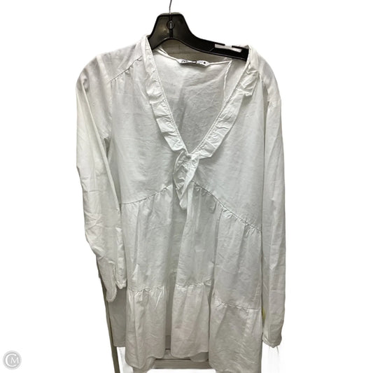 Dress Casual Midi By Zara In White, Size: L