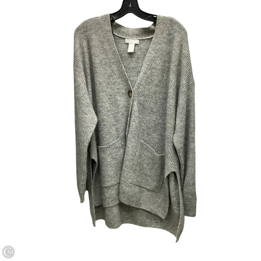 Sweater Cardigan By H&m In Grey, Size: M