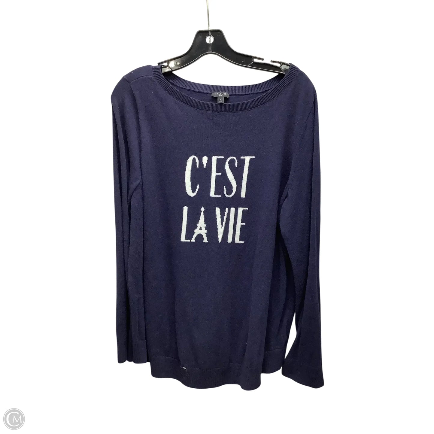 Sweater By Talbots In Blue, Size: 1x