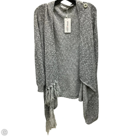 Sweater Cardigan By Clothes Mentor In Grey & White, Size: M