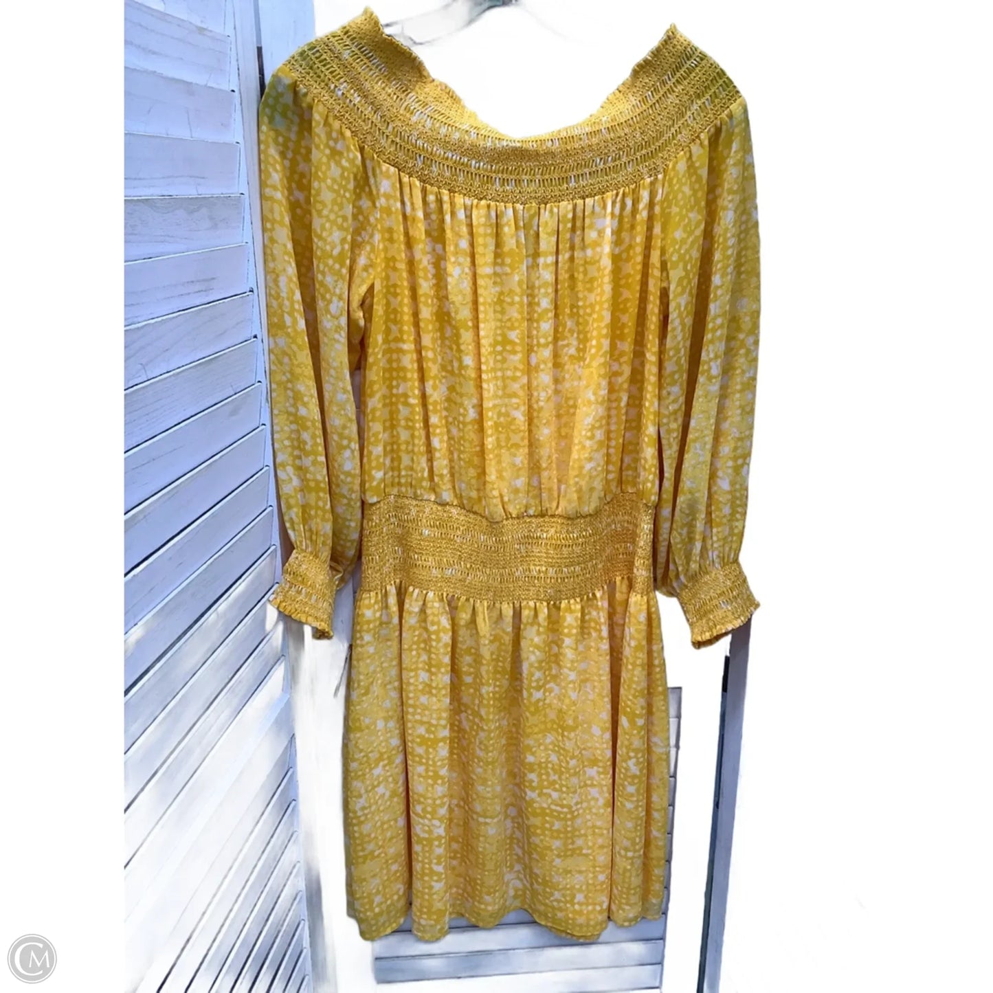 Dress Casual Midi By Michael By Michael Kors In Yellow, Size: L