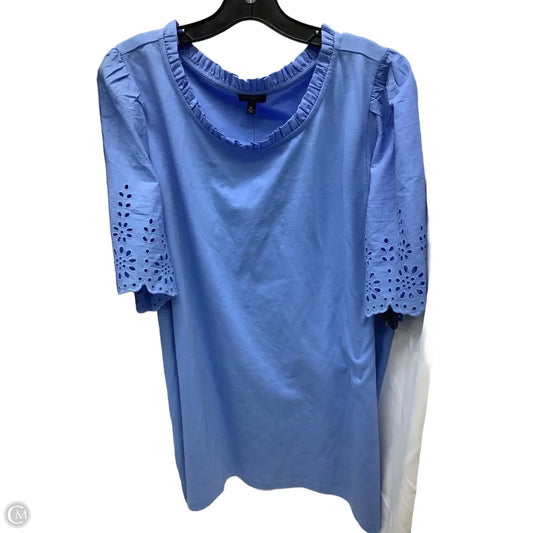 Top Short Sleeve By Talbots In Blue, Size: 2x