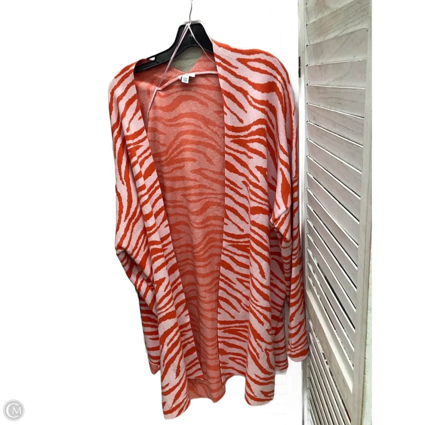 Cardigan By Crown And Ivy In Zebra Print, Size: Xxl