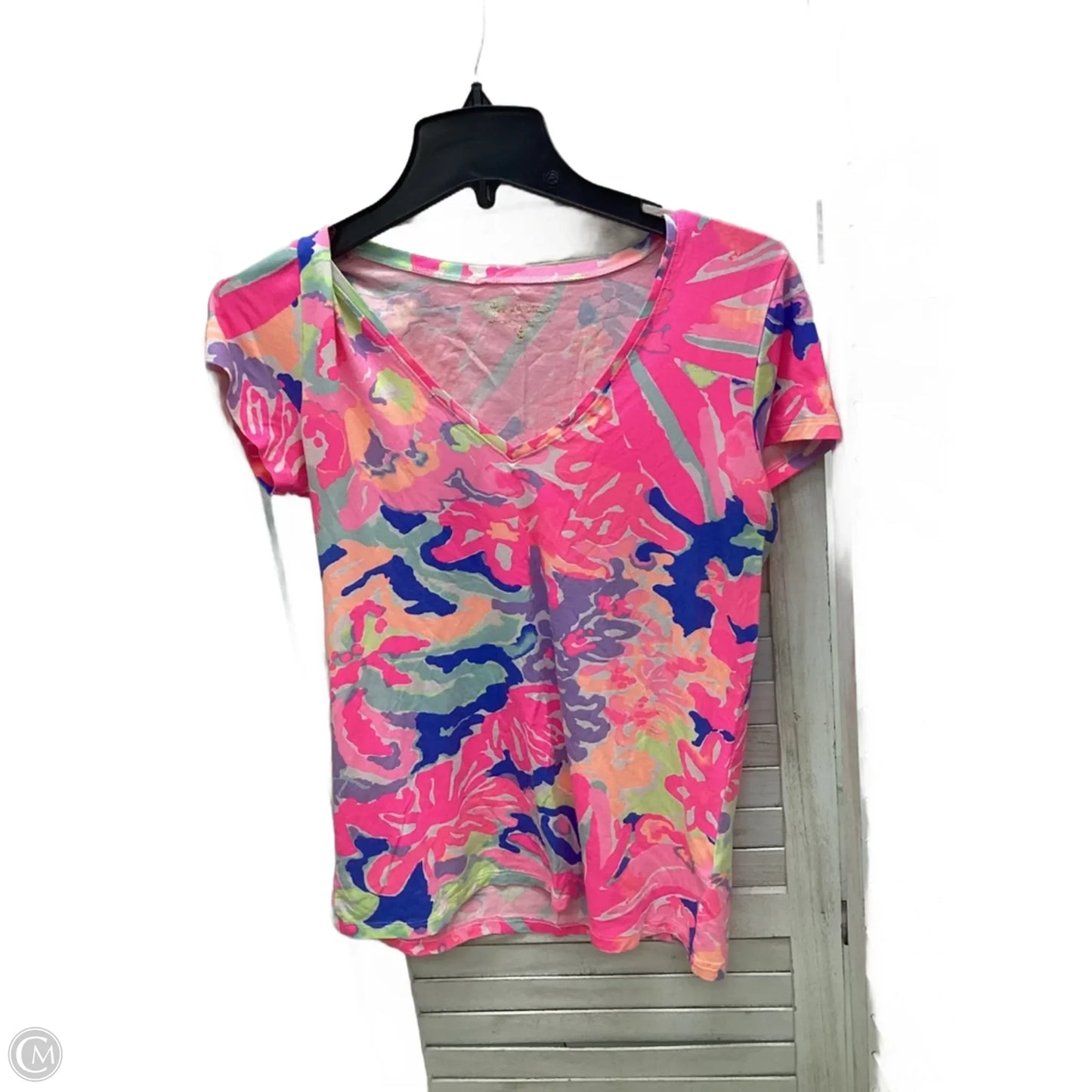 Top Short Sleeve Designer By Lilly Pulitzer In Multi-colored, Size: M