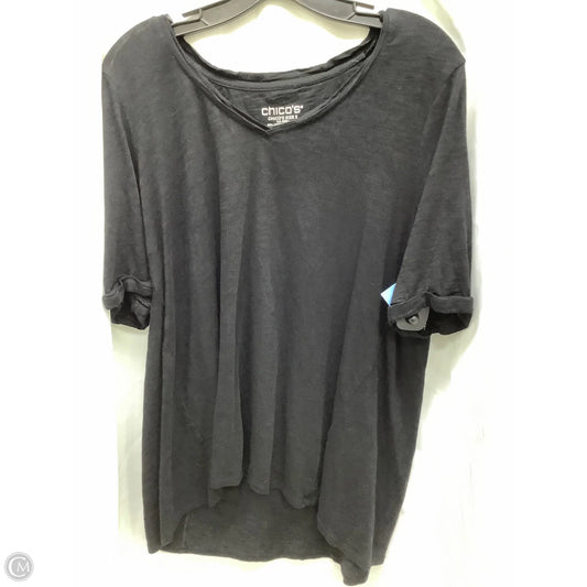Top Short Sleeve By Chicos In Black, Size: L