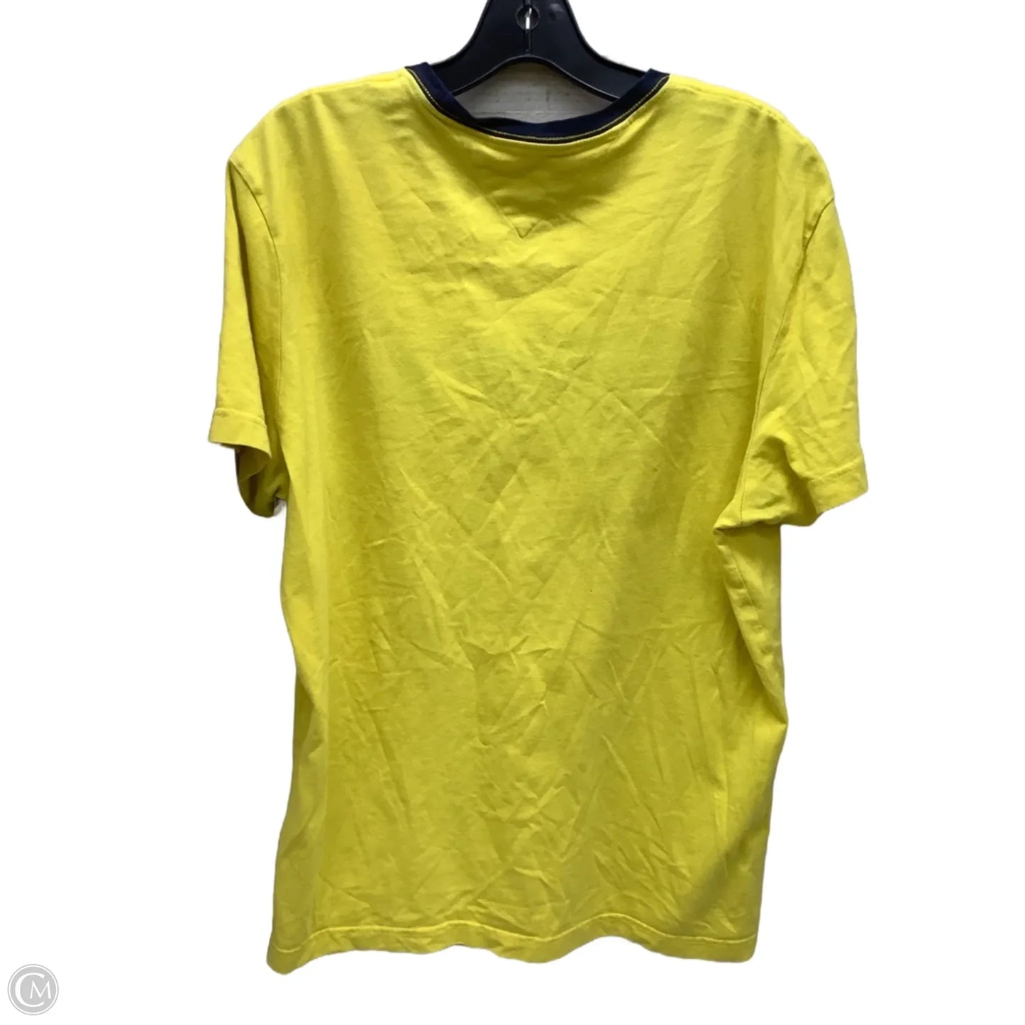 Top Short Sleeve By Tommy Hilfiger In Yellow, Size: L