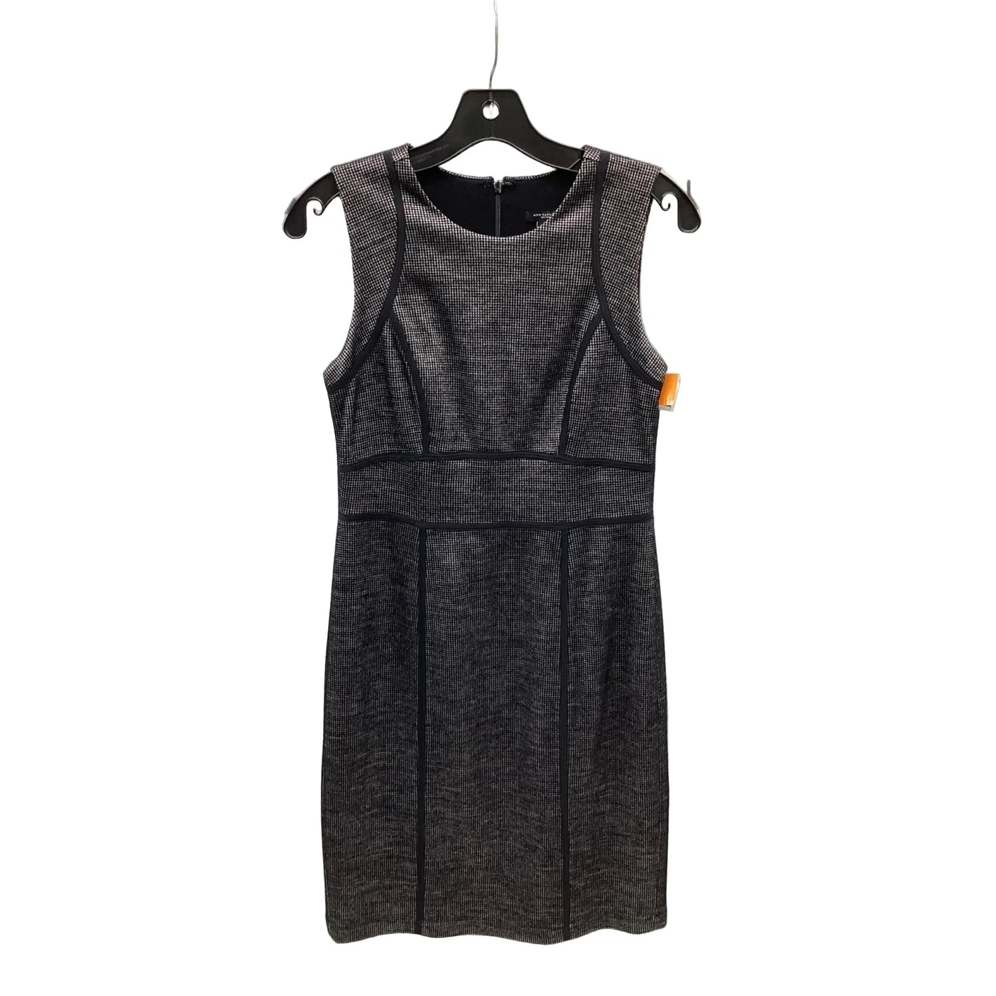 Dress Casual Midi By Ann Taylor In Black & Grey, Size: 2
