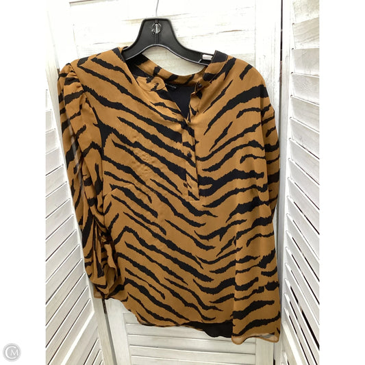 Top Long Sleeve By White House Black Market In Animal Print, Size: L