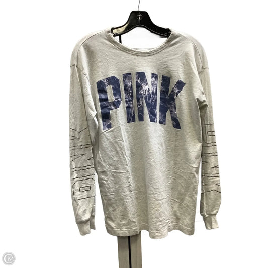 Top Long Sleeve By Pink In Grey, Size: Xs