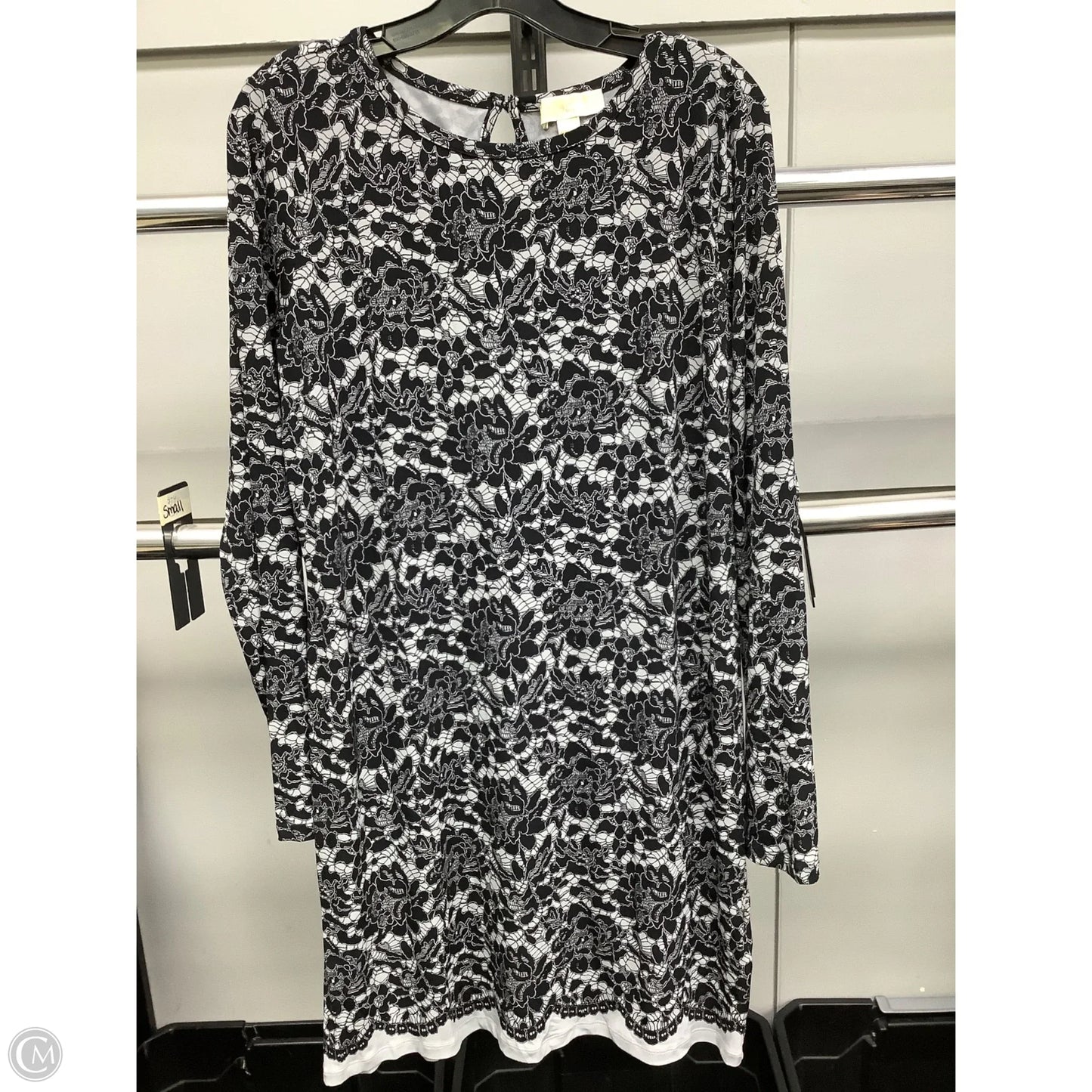 Dress Casual Midi By Michael Kors In Black & White, Size: L