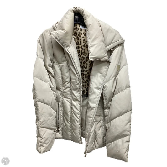 Coat Puffer & Quilted By Calvin Klein In Beige, Size: M