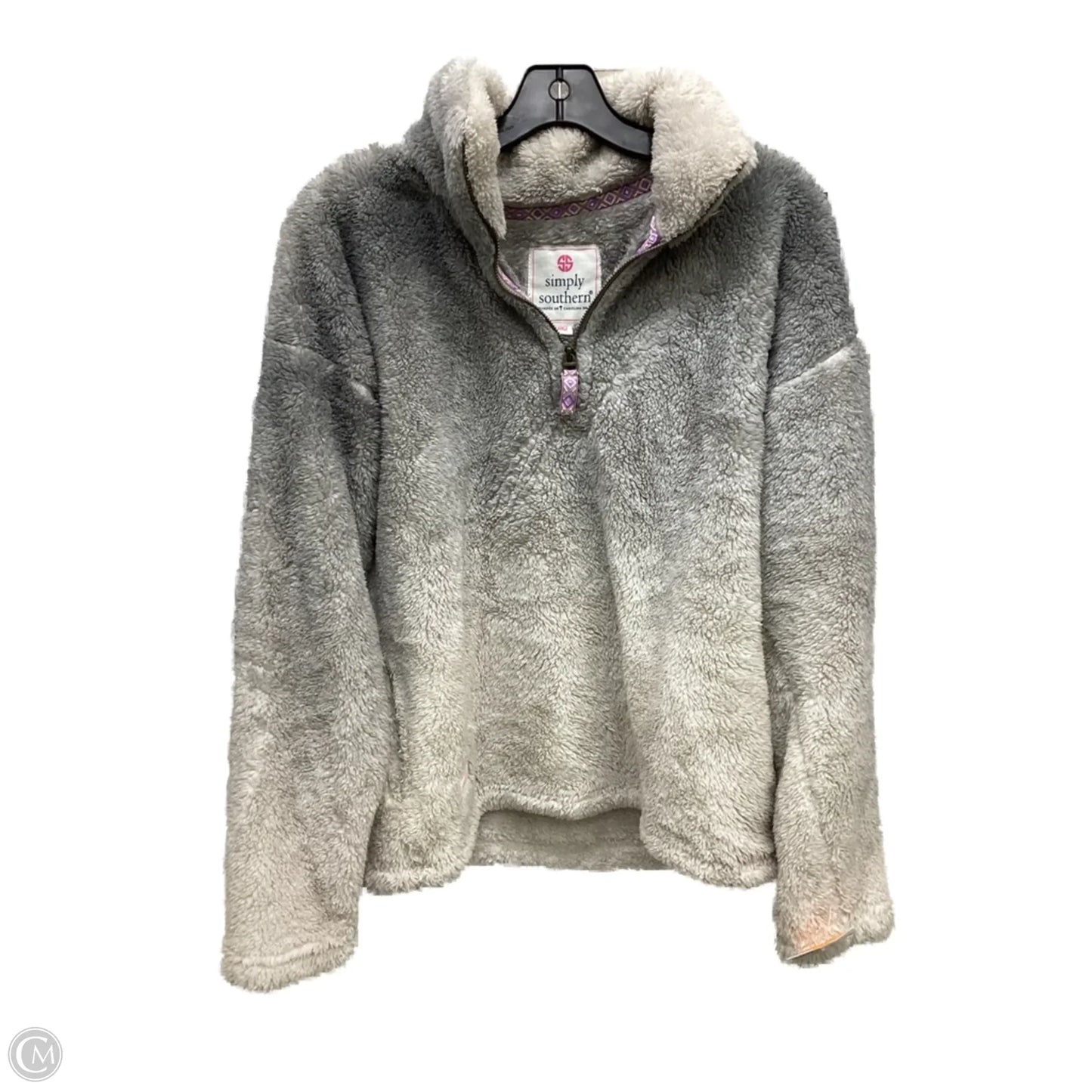 Jacket Faux Fur & Sherpa By Simply Southern In Grey, Size: L