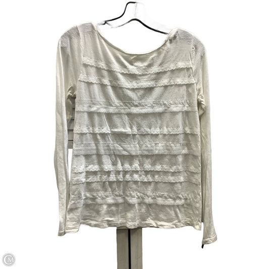 Top Long Sleeve By Loft In White, Size: S