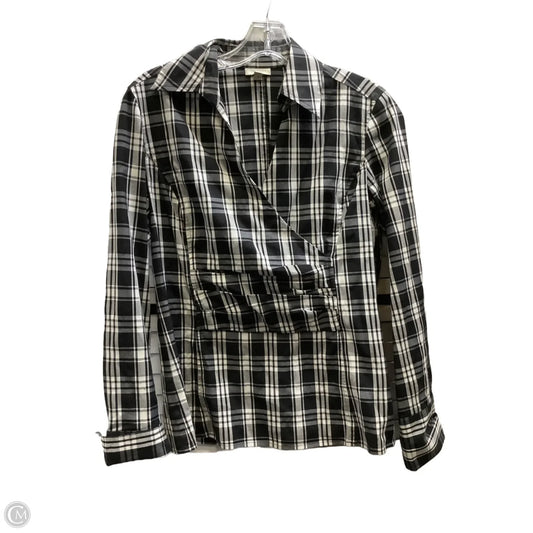 Top Long Sleeve By Talbots In Plaid Pattern, Size: 4