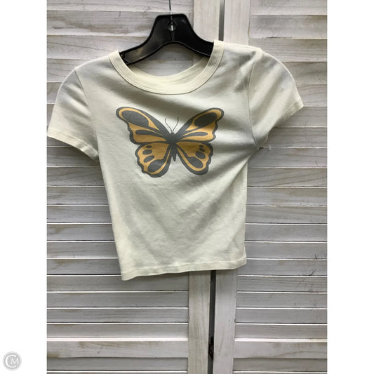 Top Short Sleeve By American Eagle In Beige, Size: S