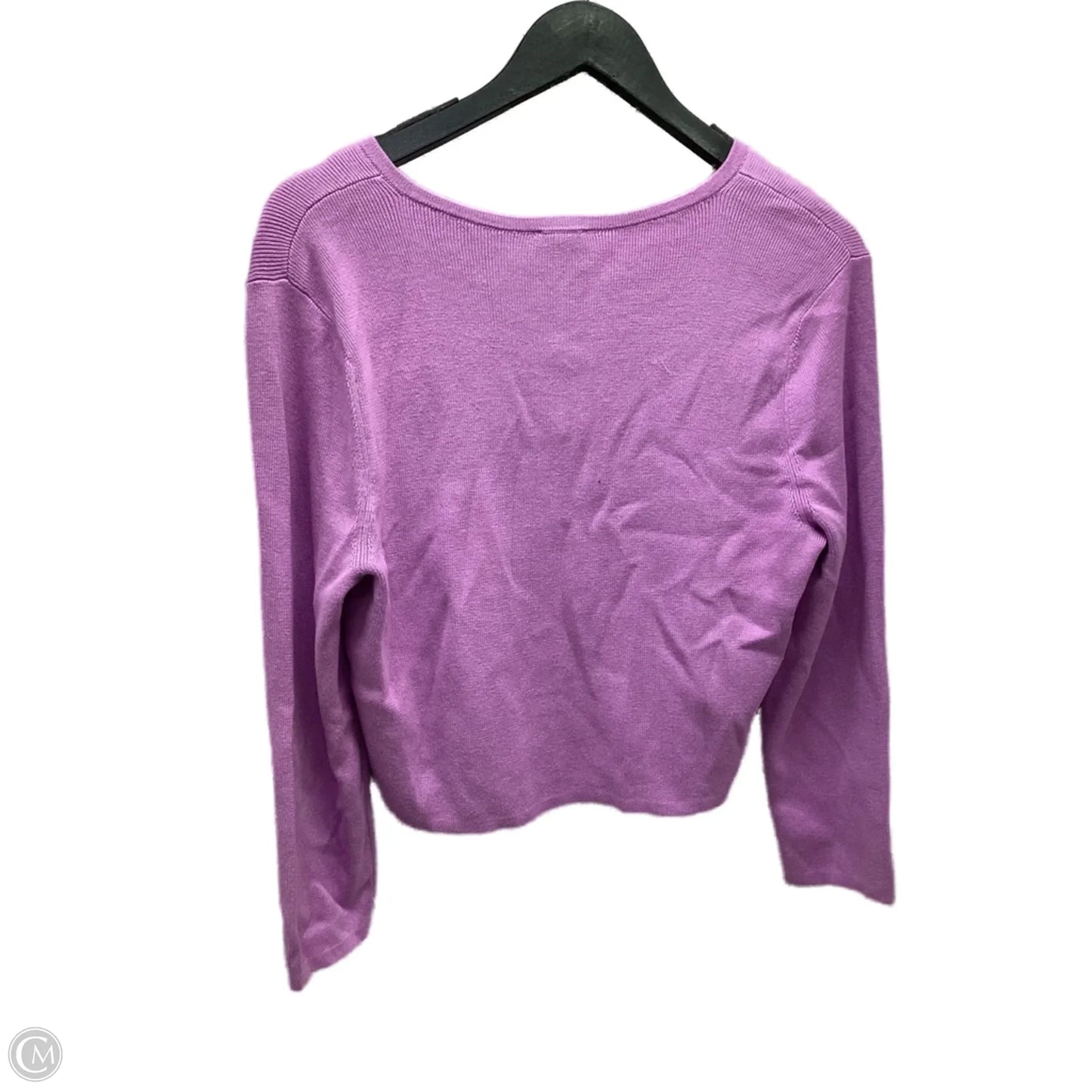 Sweater Cardigan By Talbots In Purple, Size: L