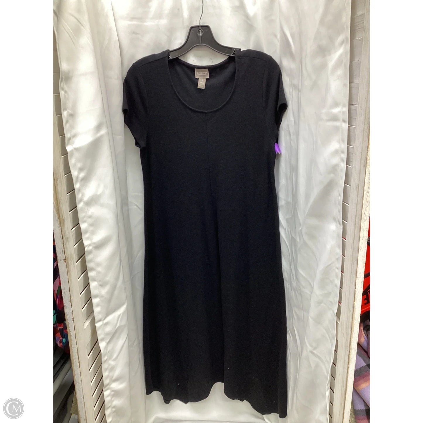 Dress Casual Midi By Chicos In Black, Size: L