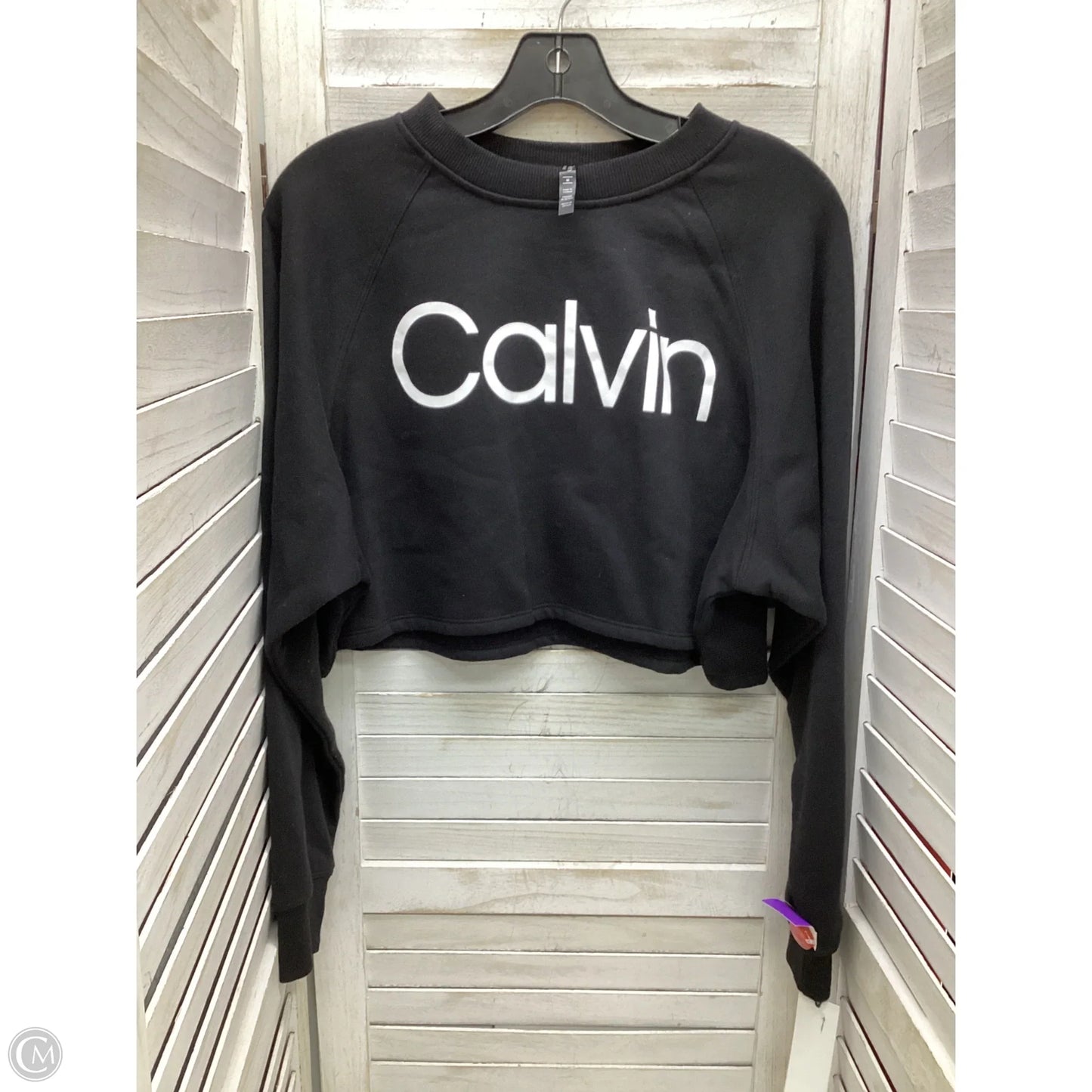 Sweatshirt Crewneck By Calvin Klein In Black, Size: M