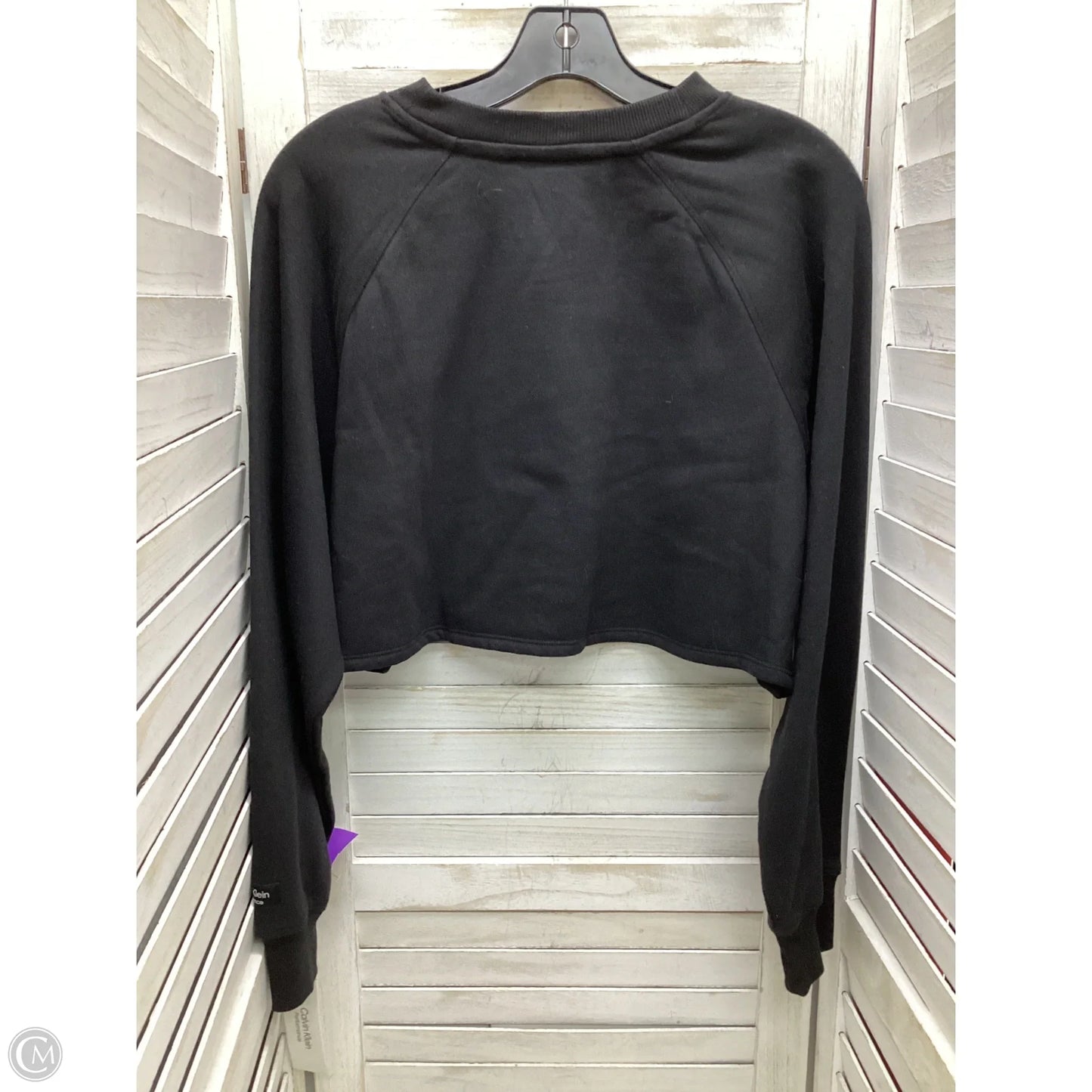 Sweatshirt Crewneck By Calvin Klein In Black, Size: M