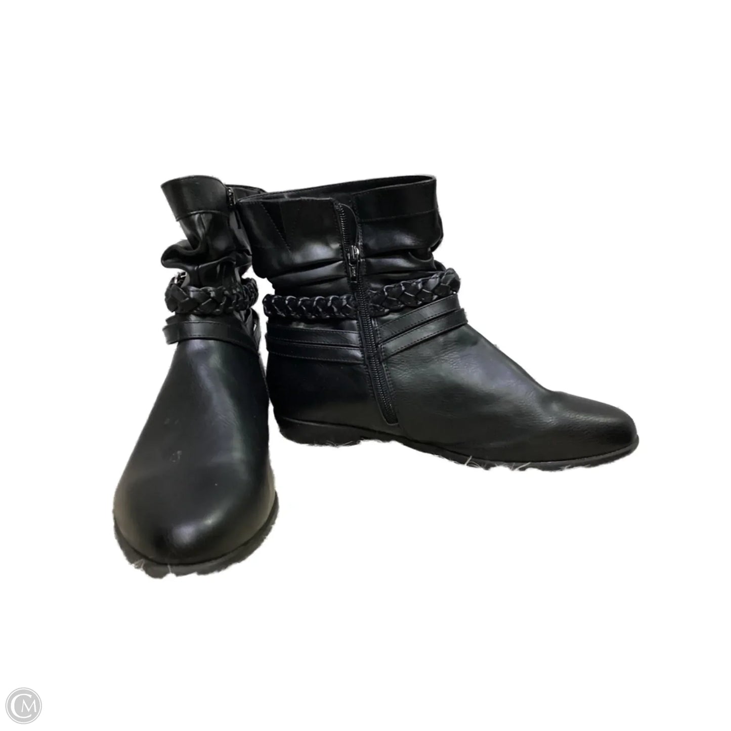 Boots Ankle Flats By Comfortview In Black, Size: 8.5