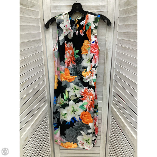 Dress Casual Midi By Calvin Klein In Floral Print, Size: 12