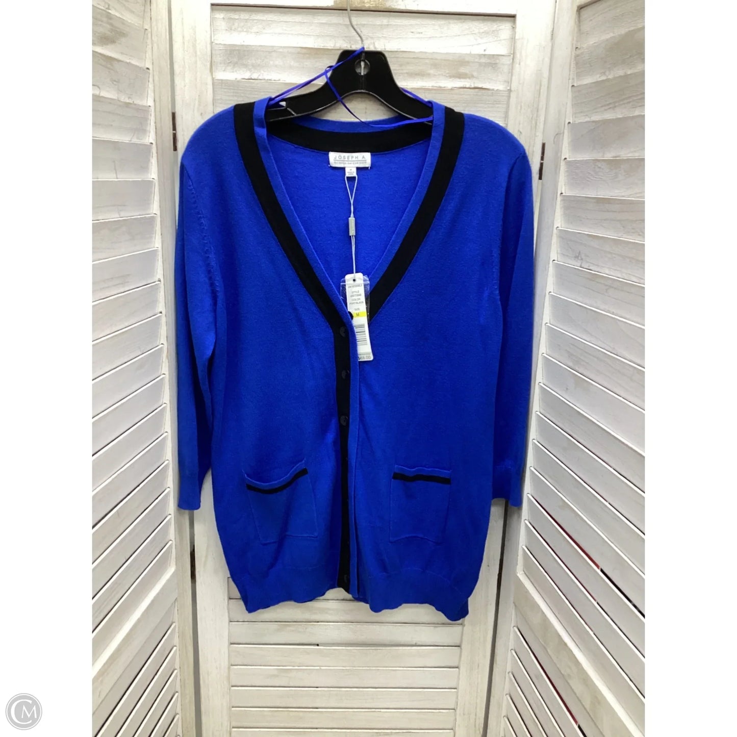 Cardigan By Joseph A. In Black & Blue, Size: M