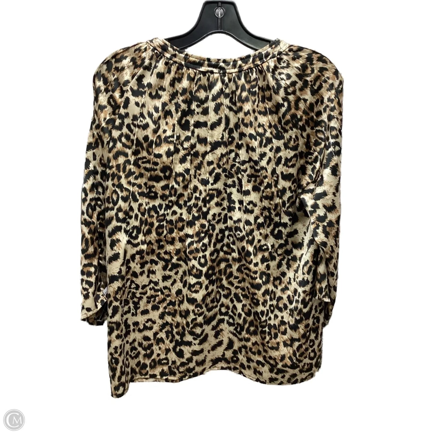 Top Long Sleeve By Calvin Klein In Animal Print, Size: M