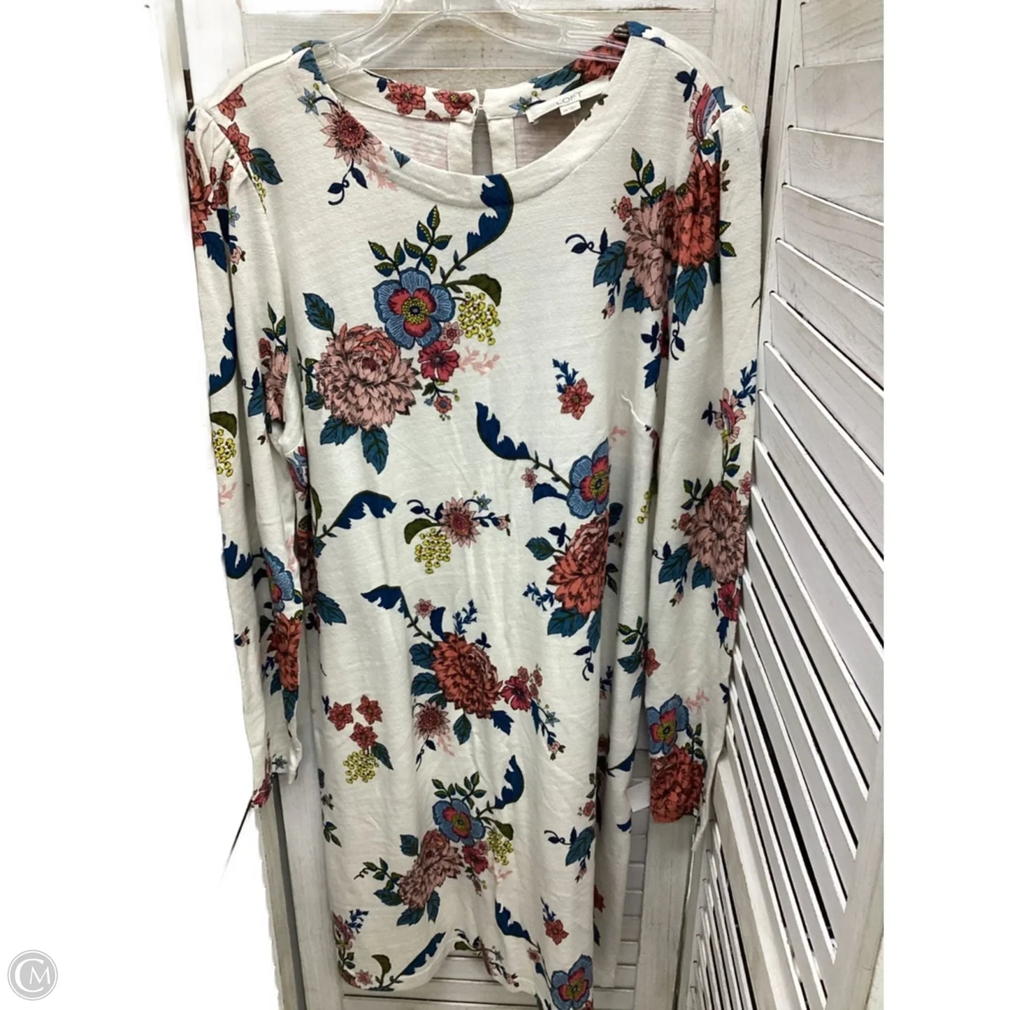 Dress Casual Midi By Loft In Floral Print, Size: 14