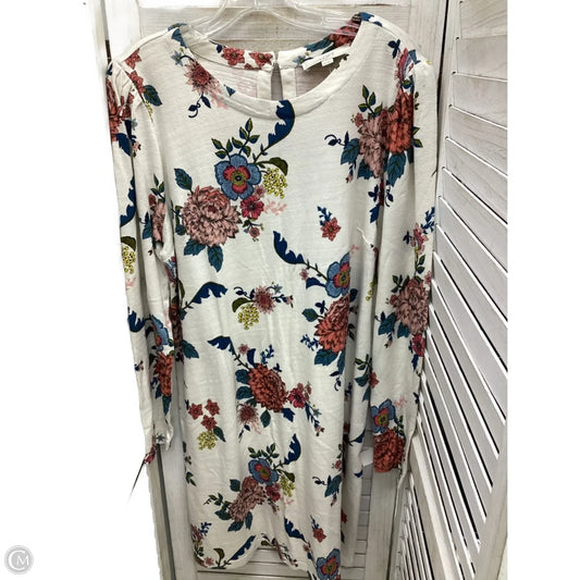 Dress Casual Midi By Loft In Floral Print, Size: 14