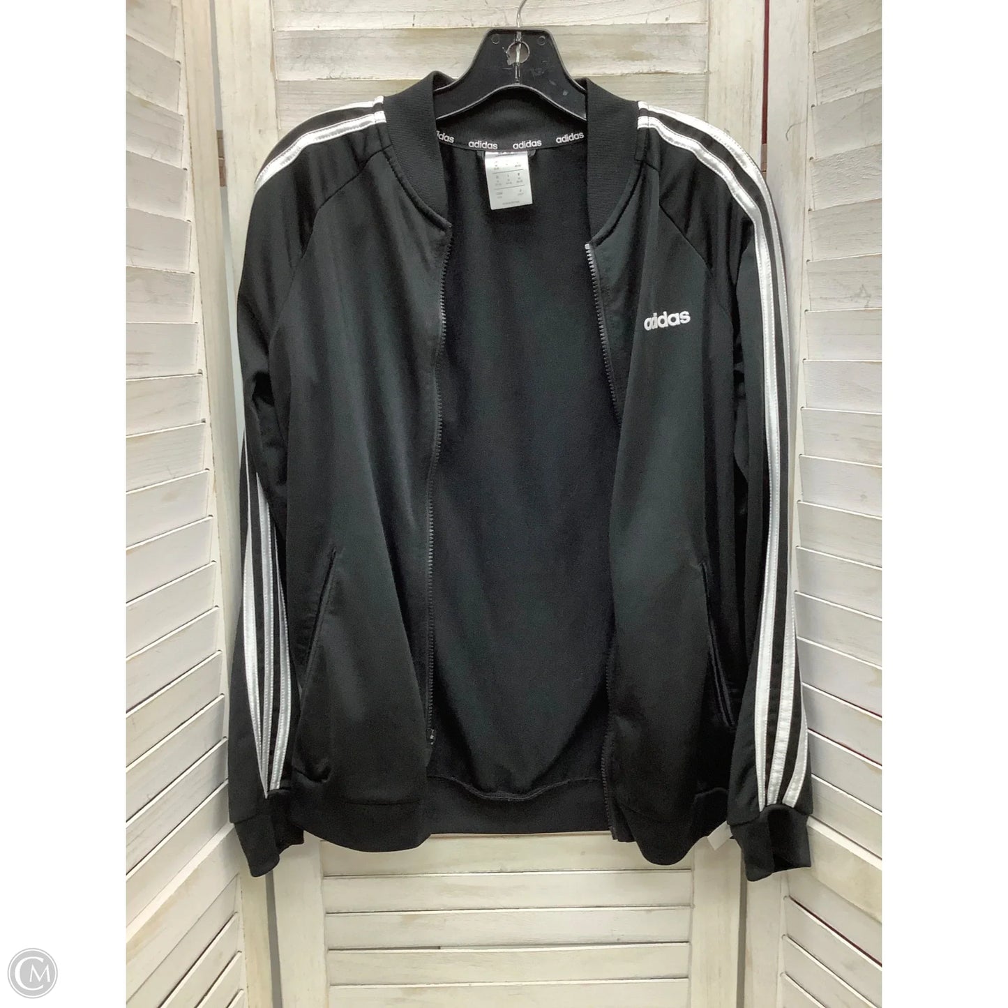 Athletic Jacket By Adidas In Black, Size: M