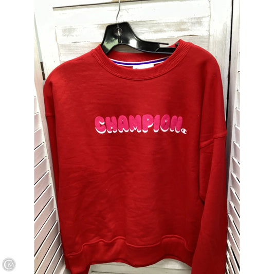 Sweatshirt Collar By Champion In Red, Size: S