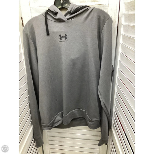 Sweatshirt Hoodie By Under Armour In Grey, Size: L
