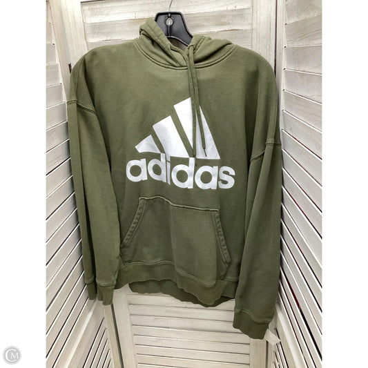Sweatshirt Hoodie By Adidas In Green, Size: L