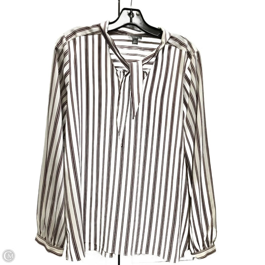 Top Long Sleeve By Ann Taylor In Striped Pattern, Size: M
