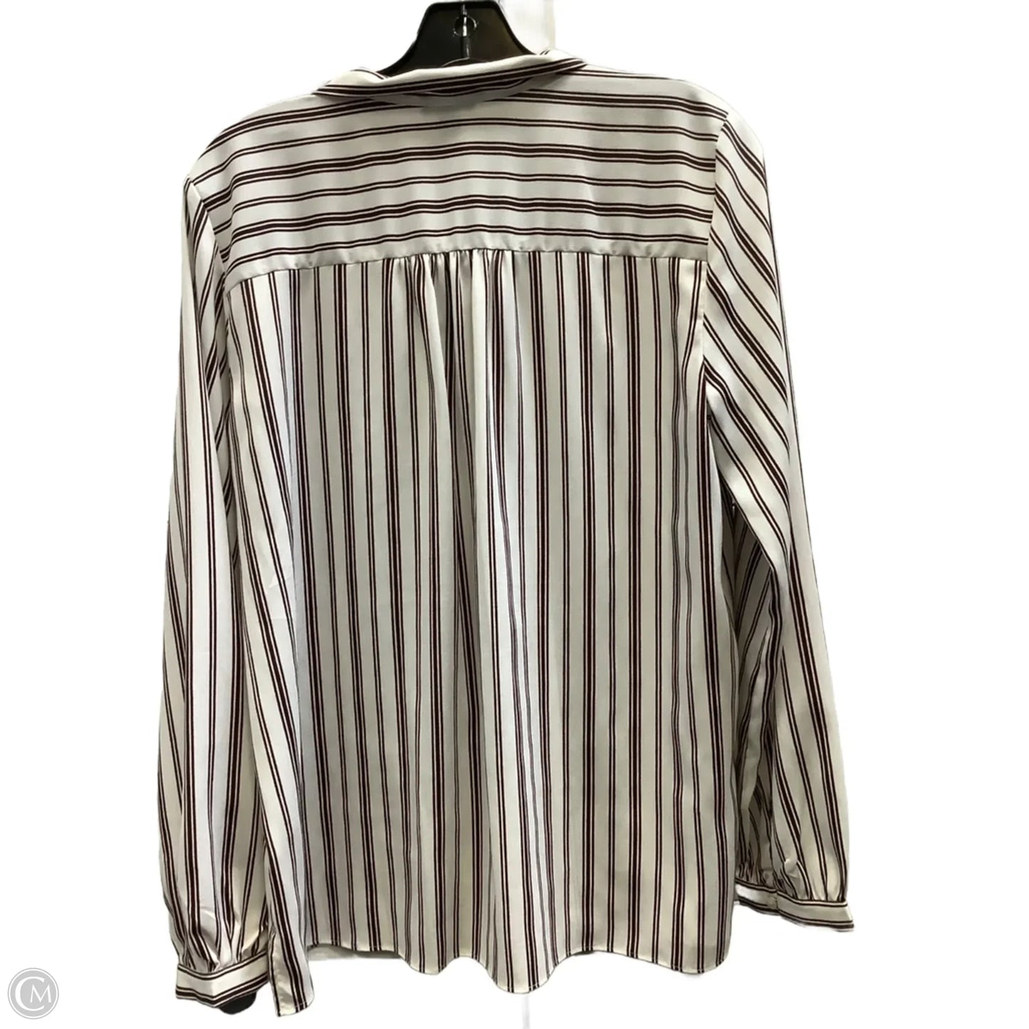 Top Long Sleeve By Ann Taylor In Striped Pattern, Size: M