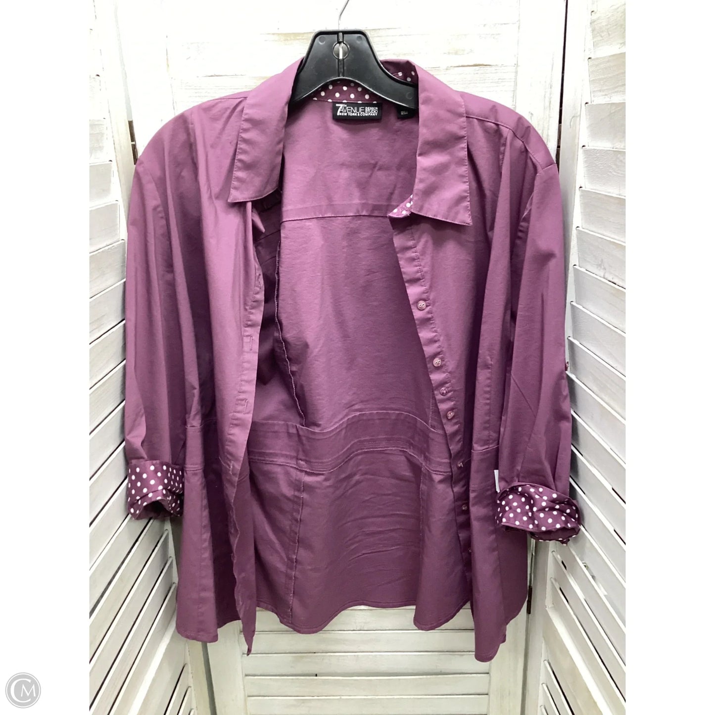 Top Long Sleeve By New York And Co In Purple, Size: L