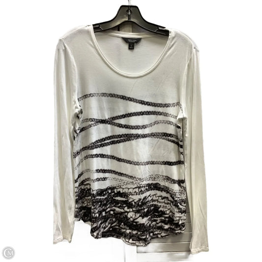 Top Long Sleeve By Simply Vera In Black & White, Size: S