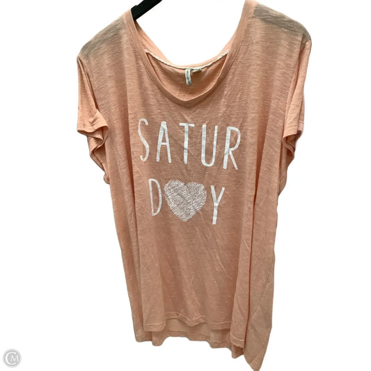 Top Short Sleeve By Clothes Mentor In Pink, Size: 2x