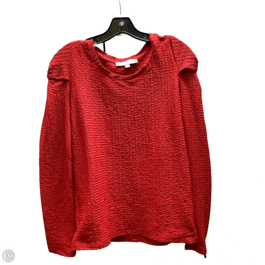Top Long Sleeve By Loft In Red, Size: S