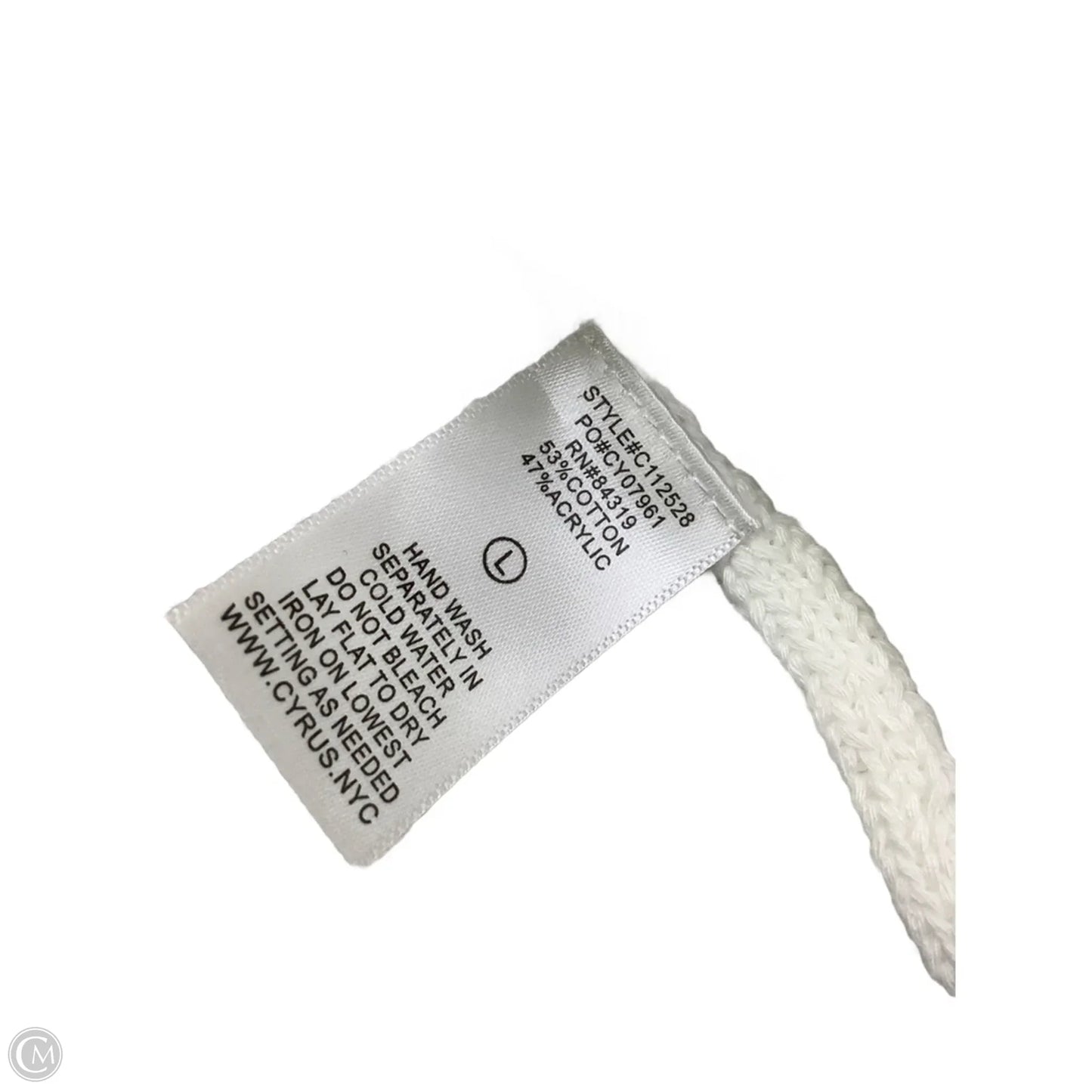 Cardigan By Cyrus In White, Size: L