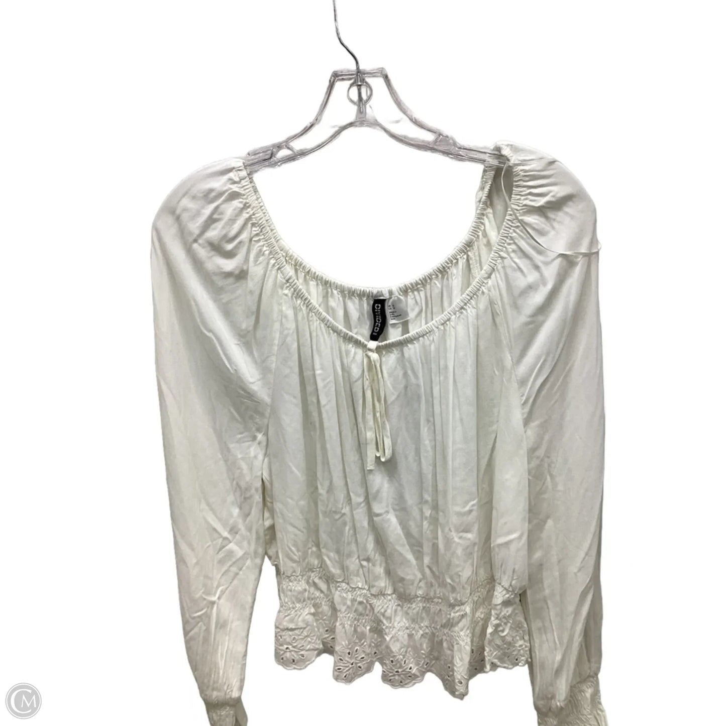 Top Long Sleeve By H&m In White, Size: M