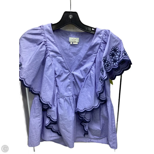 Top Short Sleeve Designer By Kate Spade In Blue Denim, Size: Xs