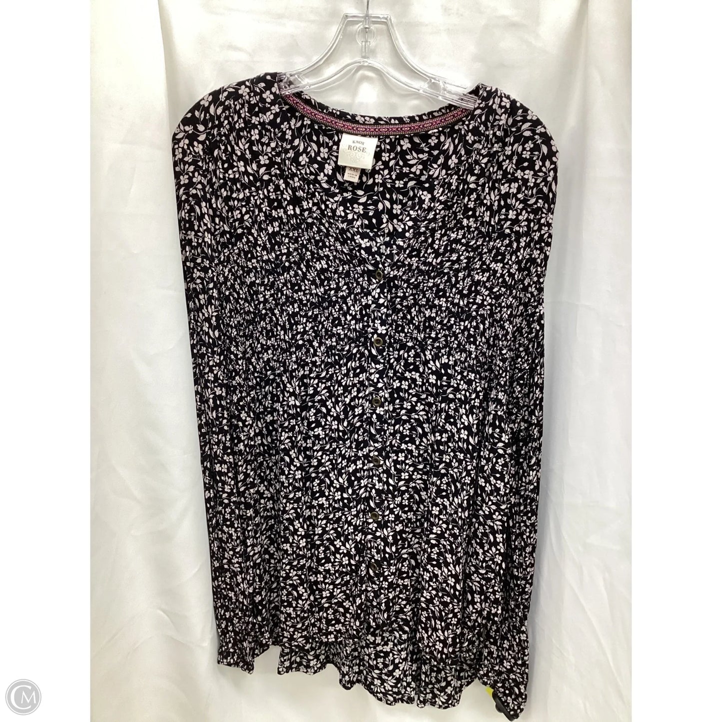 Top Long Sleeve By Knox Rose In Floral Print, Size: Xxl