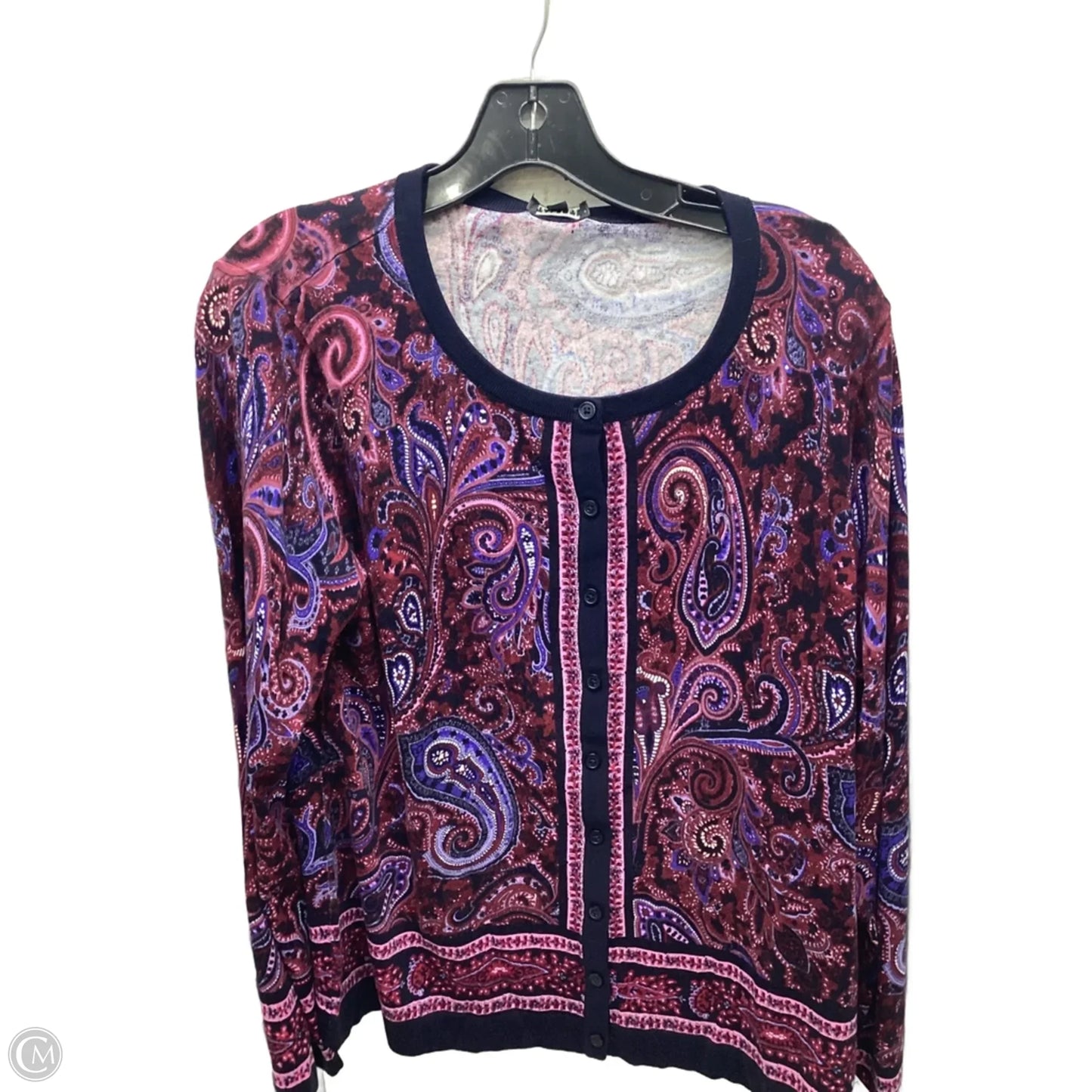 Cardigan By Talbots In Paisley Print, Size: Xl