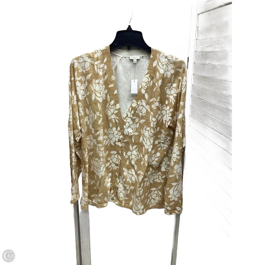 Cardigan By Talbots In Brown & White, Size: Xl